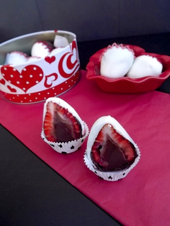 truffle-stuffed chocolate covered strawberries